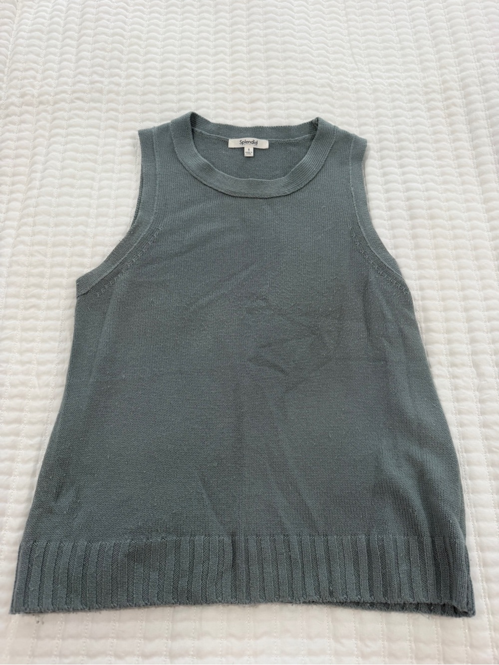 Splendid Knit Tank in Sage Green